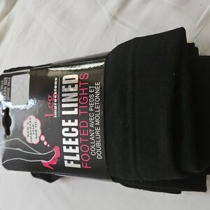 Leg Impressions Fleece Lined Footed Tights Queen Size